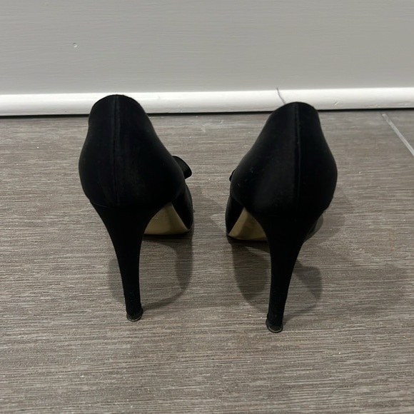 Valentino black satin peeptoe stiletto heels - Picture 3 of 8